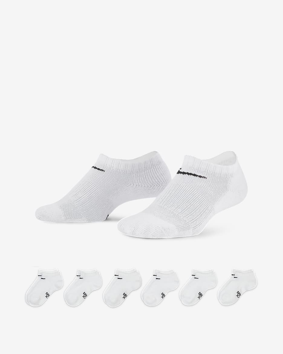 Nike Dri FIT Performance Basics Little Kids No Show Socks 6 Pairs